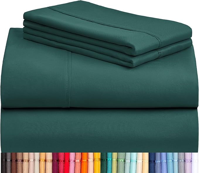 LuxClub 4 PC Full Sheet Set, Breathable Luxury Bed Sheets, Deep Pockets 18" by LuxClub