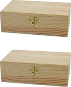 Creative Hobbies Unfinished Wood Craft Box – Light Unfinished Wood - Image 2