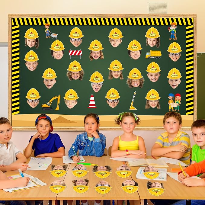 gisgfim 80Pcs Construction Helmet Cutouts Back to School Decorations Bulletin - Image 5