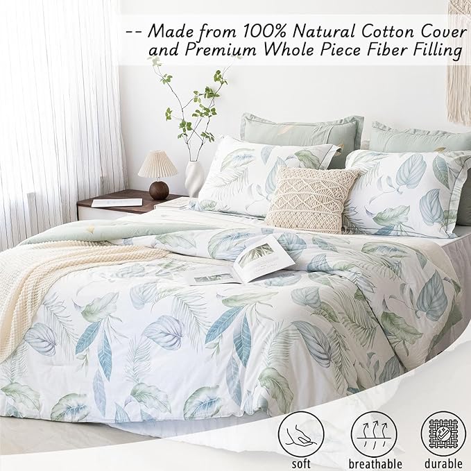 LEMIROE Botanical Cotton Comforter Queen Size - Image 2
