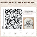 Tintnut Leopard Permanent Vinyl 8 Pcs 12x10in Black White Adhesive Vinyl | - Image 2