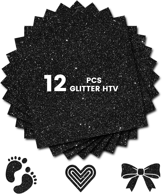 Glitter HTV Heat Transfer Vinyl, Sparkle HTV Compatible by Unknown