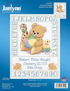 Janlynn C5589 Bear Birth Sampler Stamped Cross Stitch Kit-11"X14" - Image 2