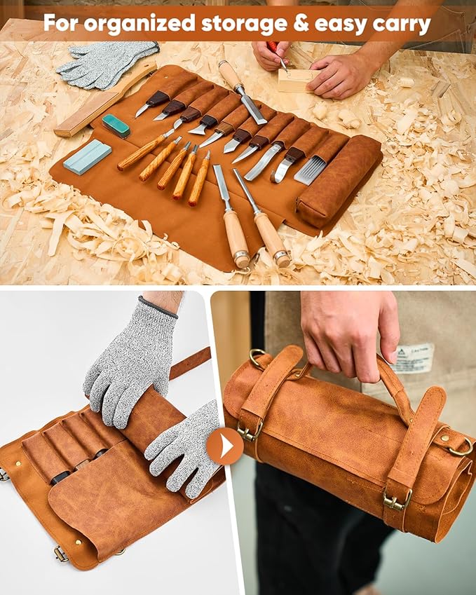 SakerNeo Deluxe Wood Carving Kit whittling kit, 25 Piece Wood Carving Tools - Image 5