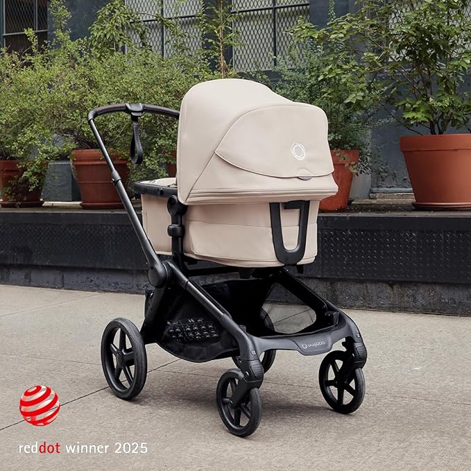 Bugaboo Kangaroo All-Terrain Single-to-Double Tandem Stroller for Infant and Toddler, for Up to Three Kids, XL Wheels, One-Hand Operation, Large Bassinet, XL Underseat Storage (Desert Taupe)