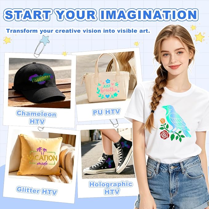 Heat Transfer Vinyl Bundle-47 Pcs 12" x 10" Iron on Vinyl - Image 3