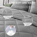 Love's cabin Twin XL Comforter Set Grey, 5 Pieces Twin XL Bed in a Bag - Image 5