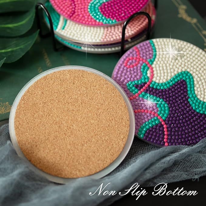 Temlum 6 Pcs Diamond Painting Coasters - Image 5