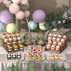2 Set Wooden Tiered Risers Display Stands - Image 2