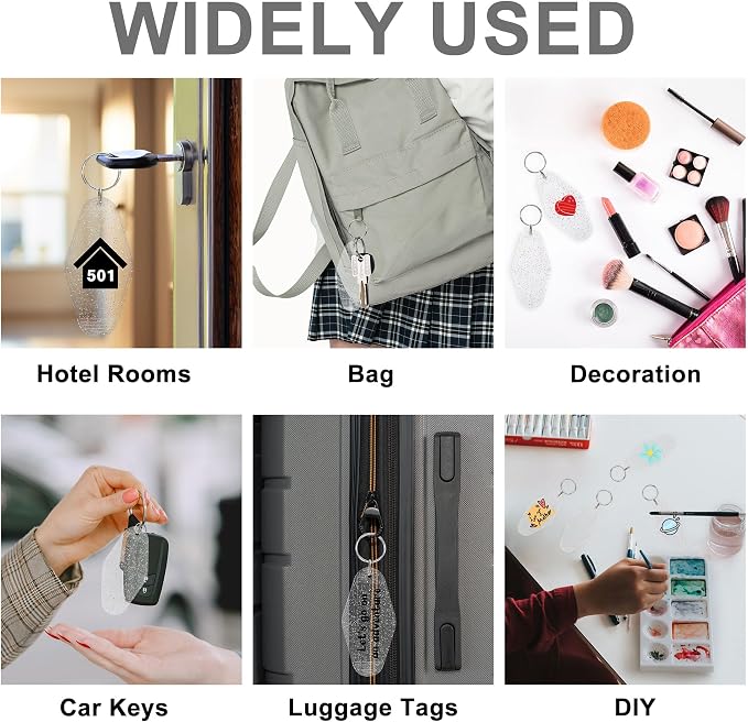 Yoption 50pcs Blank Motel Keychain Bulk - Image 5