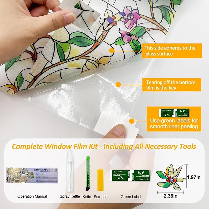 Window Privacy Film Stain Glass Window Film Rainbow Window Film Window clings - Image 2