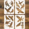 4pcs Bird Stencil for Painting Crow Stencils for Crafts Reusable Street Art by beinkmake