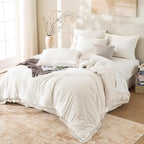 Andency Comforter Full Size Set Beige, 3 Pieces Boho Tassel Lightweight Bedding - Image 4