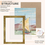 KTKDE 20x24 Picture Frame Set of 2, Ornate Vintage Poster Frames - Image 2