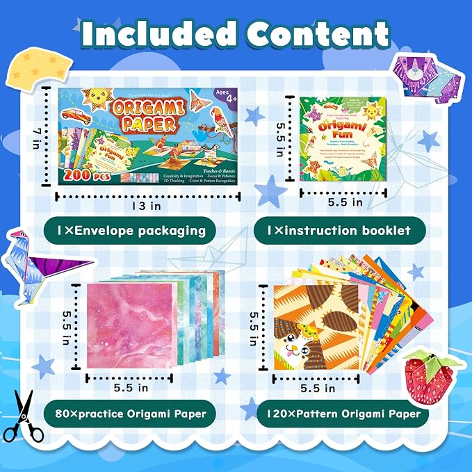 Origami Kit For Kids Ages 5-12, Includes 200 Sheets Of Origami Paper - Image 5
