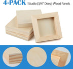 Falling in Art 4 Pack 4x4’’ Unfinished Birch Wood Panels Kit - Image 5