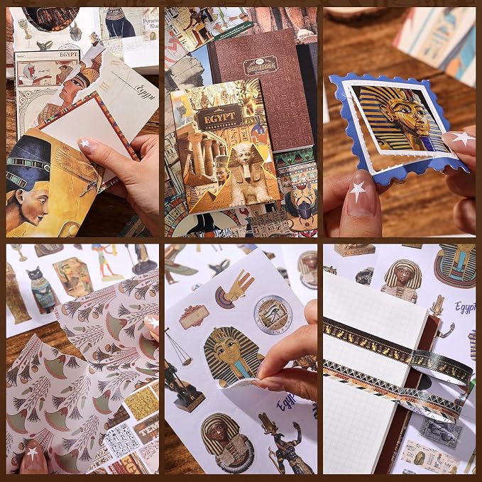 Scrapbooking Supplies Kit, Egyptian Vintage Aesthetic Scrapbook Kit - Image 4