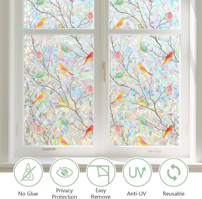 Kromapolis Window Privacy Film, Stained Glass Sticker Window Clings, Decorative - Image 6