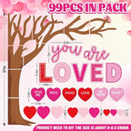 Whaline 99Pcs Valentine's Day Tree Bulletin Board Decoration Red Pink Heart - Image 2