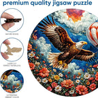 Reouinty Flower Eagle Wooden Adult Puzzle 200 Pieces, Beautiful Jigsaw Wooden - Image 4