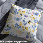Daisy Floral Upholstery Fabric by The Yard, Bees and Flowers Outdoor Fabric by - Image 4