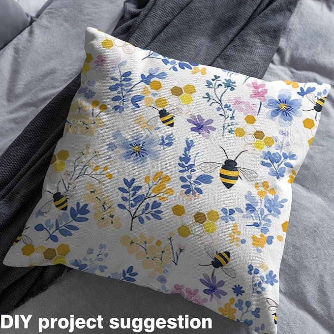 Daisy Floral Upholstery Fabric by The Yard, Bees and Flowers Outdoor Fabric by - Image 4