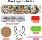Clendo 8 PCS Coffee Dog Diamond Art Coaster Kits - Image 2