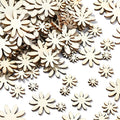 300 Pcs 6 Styles Wooden Flower Cutouts Unfinished Floral Wood Hanging Ornaments by URURLIFEHALL