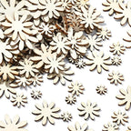 LiQunSweet 300 Pcs 6 Styles Sunflowers Daisy Flowers Unfinished Wood Cutout - Image 7