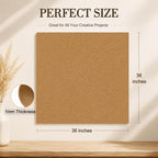 Tan Large Felt Fabric 36" x 36", 1mm Stiff Felt Sheet, Nonwoven Fabric - Image 3