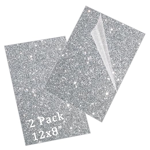 Glitter Acrylic Sheets 12x8 1/8in Thick Silver 2 Pack | 3mm Cast Sparkly Acrylic by FaeliKnise-BringFairytoLife