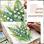100 Sheets Watercolor Paper 6x8 inch, 300 GSM Deckled Edge Paper Rough/Textured - Image 3