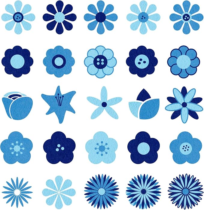 Whaline 18 Pcs Felt Fabric Sheets Assorted Blue Craft Felt Pack - Image 4