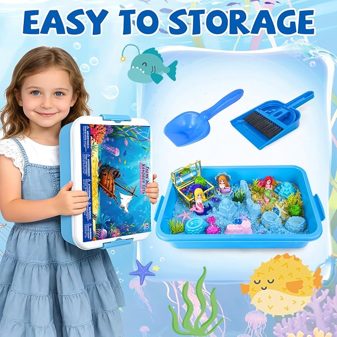 YongnKids Mermaid Sensory Bin Sandbox Toys - Image 7