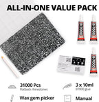 31000Pcs Grey Rhinestones for Bedazzling, Flat Back Resin Diamond Crystal - Image 2