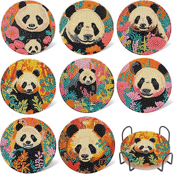 EWJRNSF 8 PCS Diamond Art Coasters Kit, Small Diamond Painting Coasters by EWJRNSFDiamondPainting