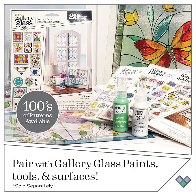 Gallery Glass Stained Glass Pattern Set, Architectural 3 Piece Pattern Set - Image 7