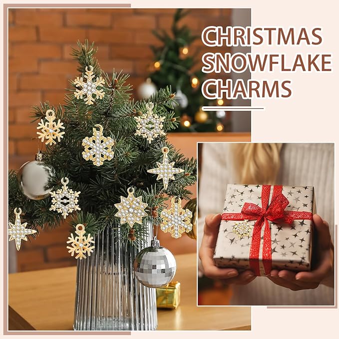 Landical 50 Pcs Winter Snowflake Charms - Image 6