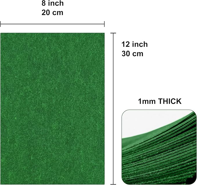 20PCS Green Felt Fabric Sheets - Image 2