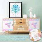Outus 12 Pcs 8.3 x 11.7 Inch Mandala Stencils - Image 5
