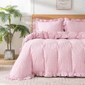 Gingham Duvet Cover Twin Size, 2 Pieces Soft Breathable Microfiber Plaid by Kisswish
