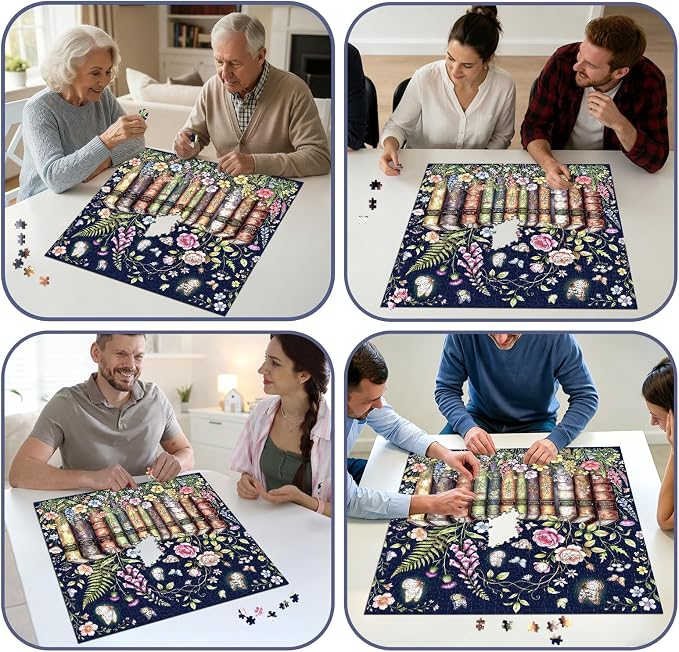Botanical Book Garden Puzzles for Adults 1000 Pieces, Recycled Paper | - Image 7