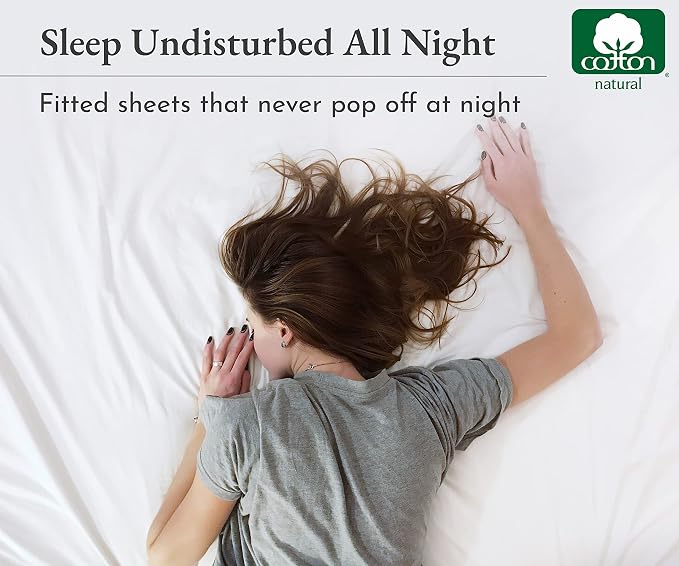 California Design Den Queen Fitted Sheet Deep Pocket, Soft 100% Cotton Sateen - Image 7