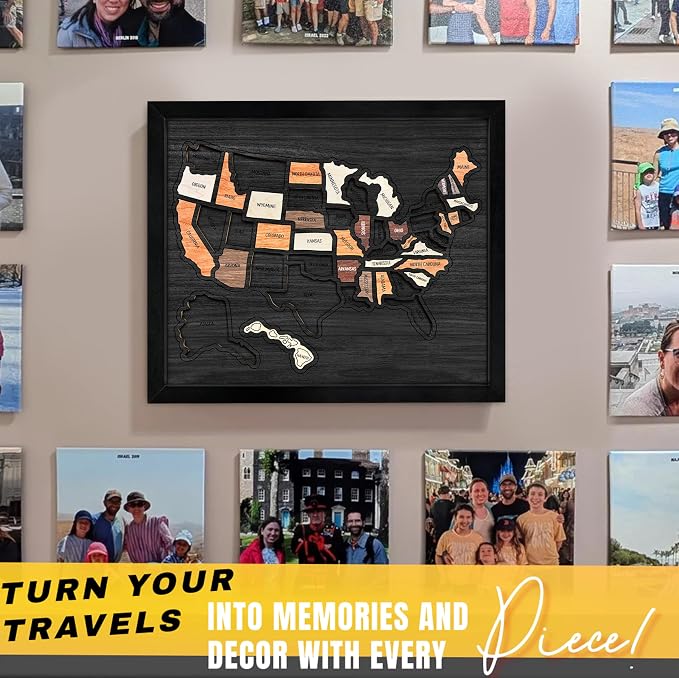 flinelife USA Travel Map, Wooden USA Map Puzzle - Image 4