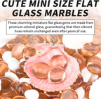 1 LB Pink Flat Glass Beads, 160-180PCS Small Glass Marbles, Mini Flat Round - Image 5