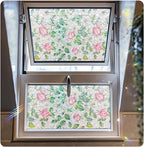 Retro Flowers Window Privacy Film, Magnolia Stained Glass Decorative Window Film - Image 7