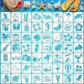 Augshy 56 Pack Summer Stencils for Painting, 3 Inch Beach Crafts Template | by Augshy