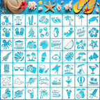 Augshy 56 Pack Summer Stencils for Painting, 3 Inch Beach Crafts Template | by Augshy