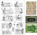 GLOBLELAND Vintage Floral Calendar Clear Stamps Floral Postage Silicone Stamps by GLOBLELAND