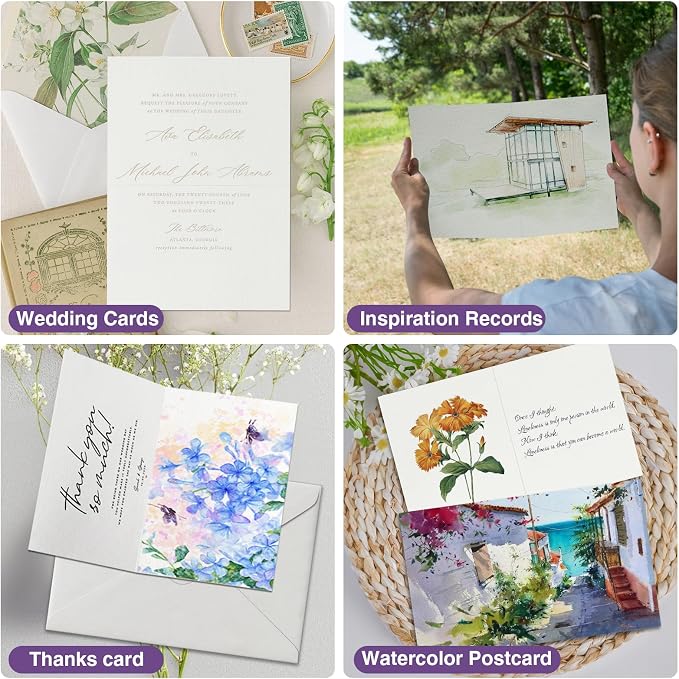 50 Pack Foldable Blank Watercolor Cards - Image 4